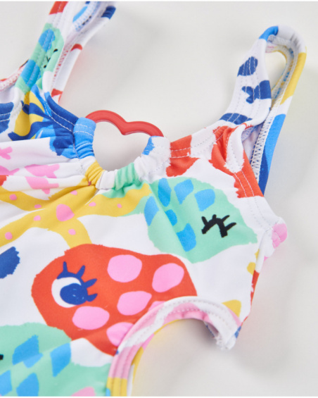 Bañador de niña de punto con aberturas laterales