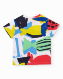 Camiseta de niño de punto y estampado abstracto