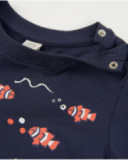 Camiseta de niño de punto con estampado de peces payaso