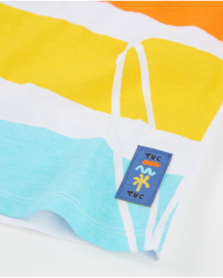 Camiseta de niño de punto con franjas horizontales