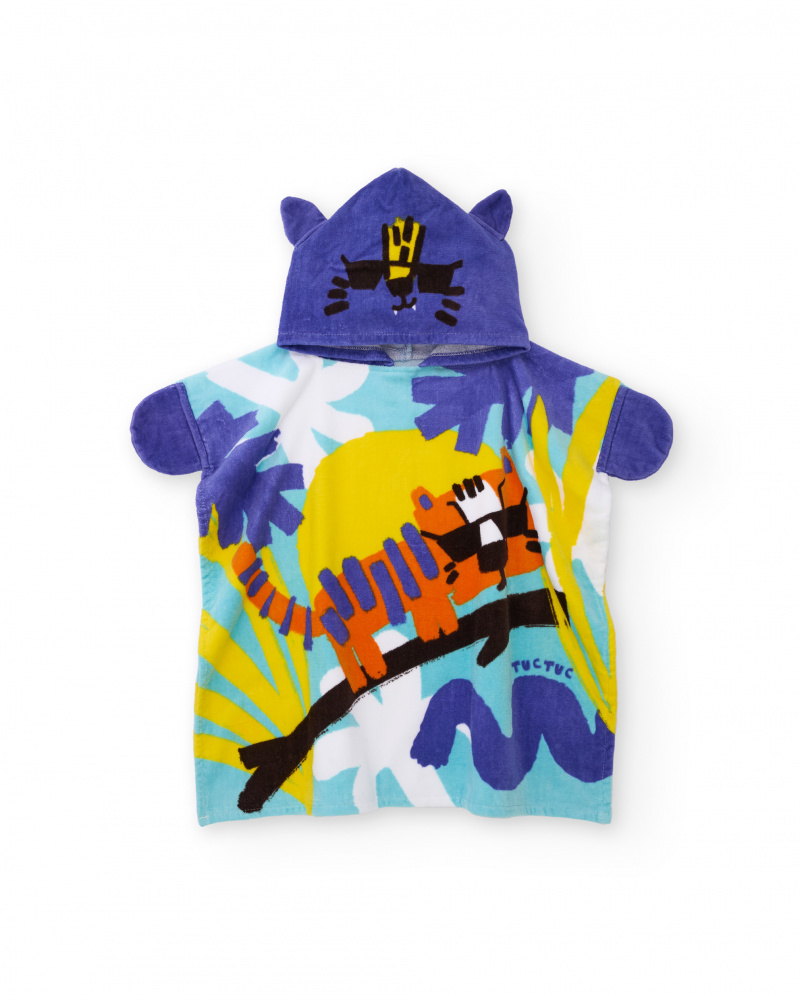 Toalla poncho de niño de punto con capucha