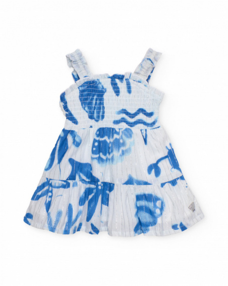 Vestido de niña de plana y cuerpo fruncido