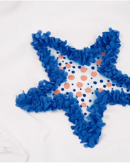 Camiseta de niña de punto y estrella con textura