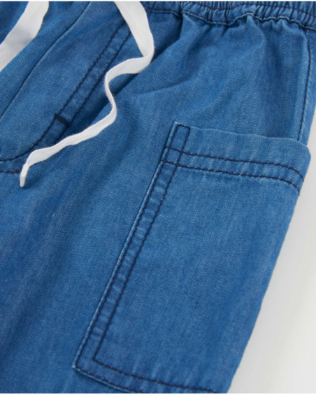 Pantalones de niño de plana con denim ligero