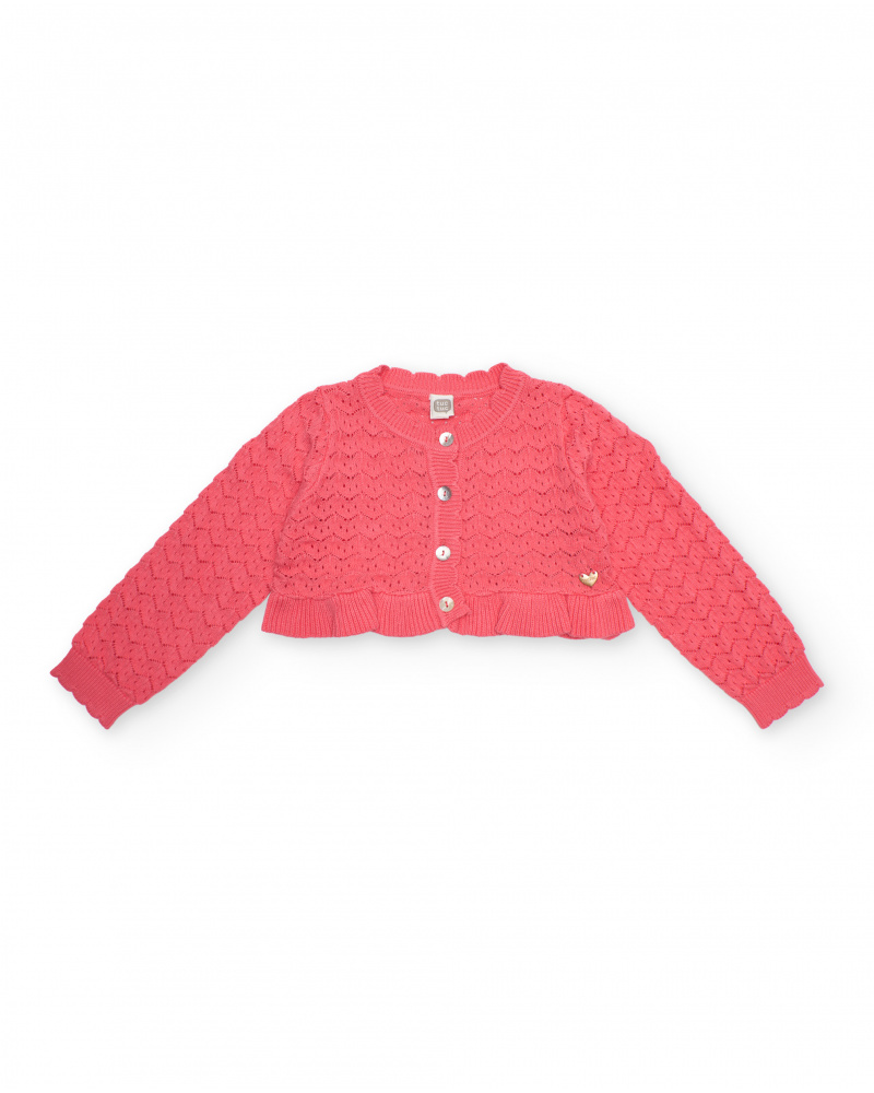 Chaqueta de niña de tricot con silueta corta
