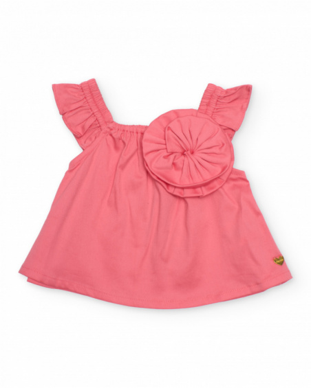 Blusa de niña de plana y gran flor frontal