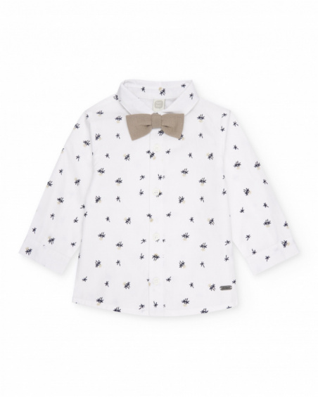 Camisa de niño de plana con pajarita desmontable