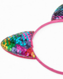 Diadema de niña de plana con orejitas de lentejuelas