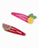 Conjunto de clips de niña con adornos de frutas