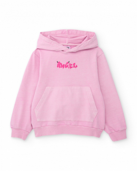 Sudadera de niña de punto con bolsillo canguro