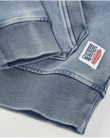 Sudadera de niño de punto y denim efecto lavado