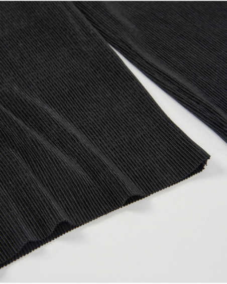 Pantalones de niña de punto con tejido canalé