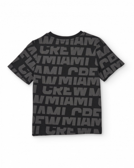 Camiseta de niño de punto con aplicación central en 3D