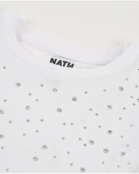 Camiseta de niña de punto con aplicaciones brillantes