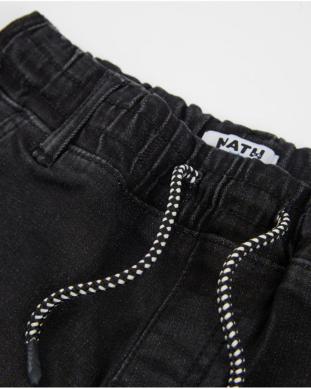 Bermuda de niño de plana y tejido denim