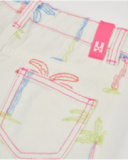 Short de niña de plana con diseño integral de palmeras