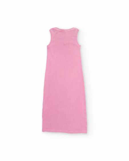 Vestido de niña de punto y tejido canalé elástico