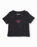 Camiseta de niña de punto con efecto lavado