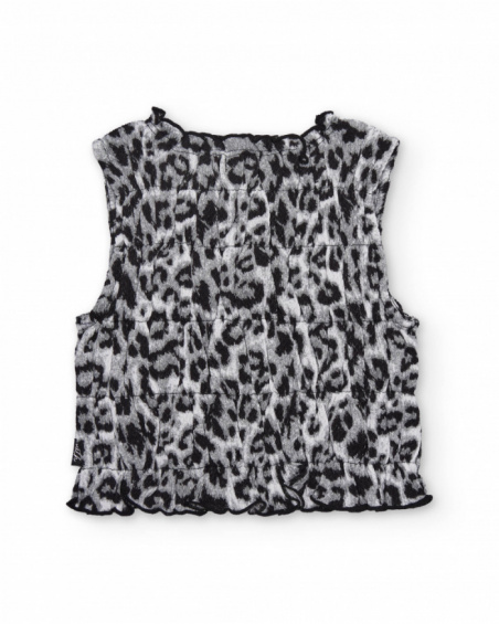 Top de niña de plana con diseño animal print