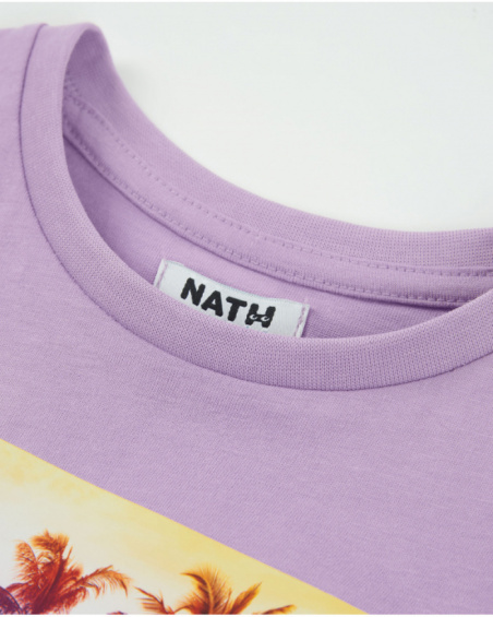 Camiseta de niña de punto con estampado frontal