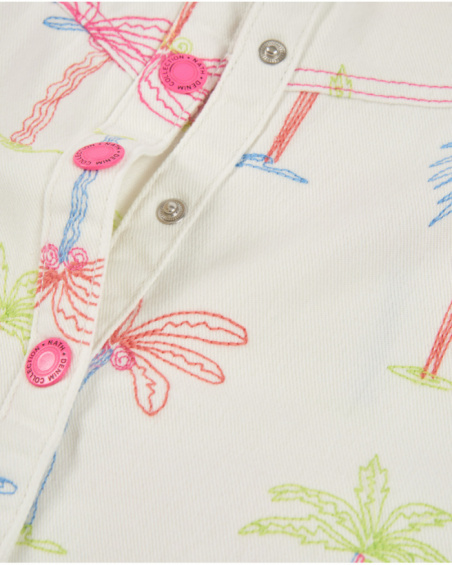 Vestido de niña de plana y estampado palmeras