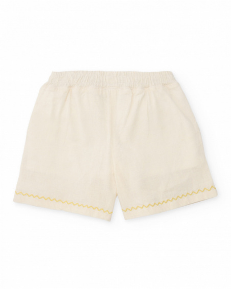 Short de niña de plana con motivos bordados