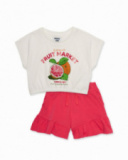 Conjunto de niña de punto y acabado delicado