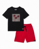 Conjunto de niño de punto con diseño de palmeras