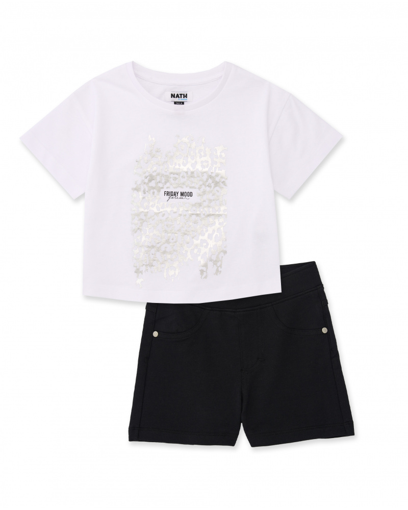 Conjunto de niña de punto con detalles brillantes