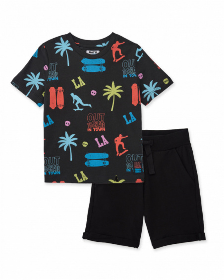 Conjunto de niño de punto con estampado urbano