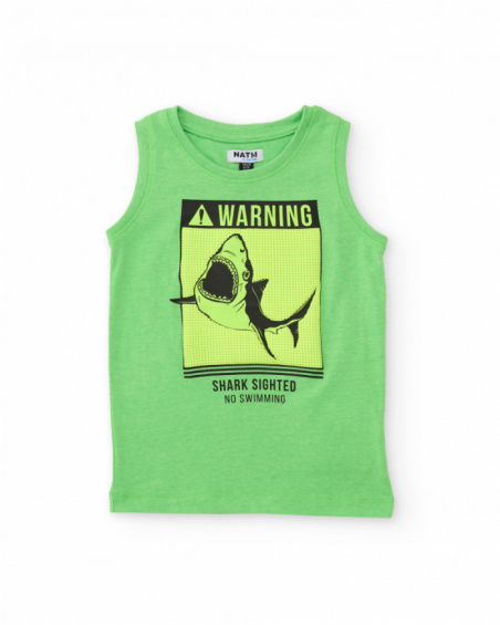 Camiseta de niño de punto con gráfico de tiburón