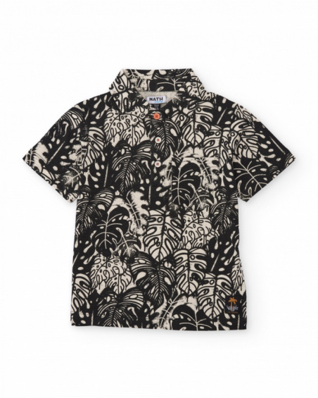 Polo de niño de punto con estampado integral