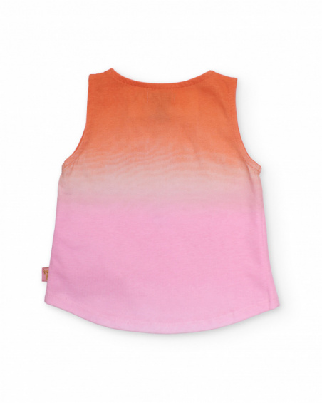 Camiseta de niña de punto con estampado frontal