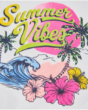 Camiseta de niña de punto con diseño tropical