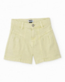 Short de niña de plana con pliegues frontales