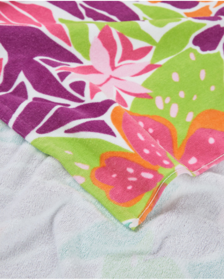 Toalla de niña de punto con diseño floral integral