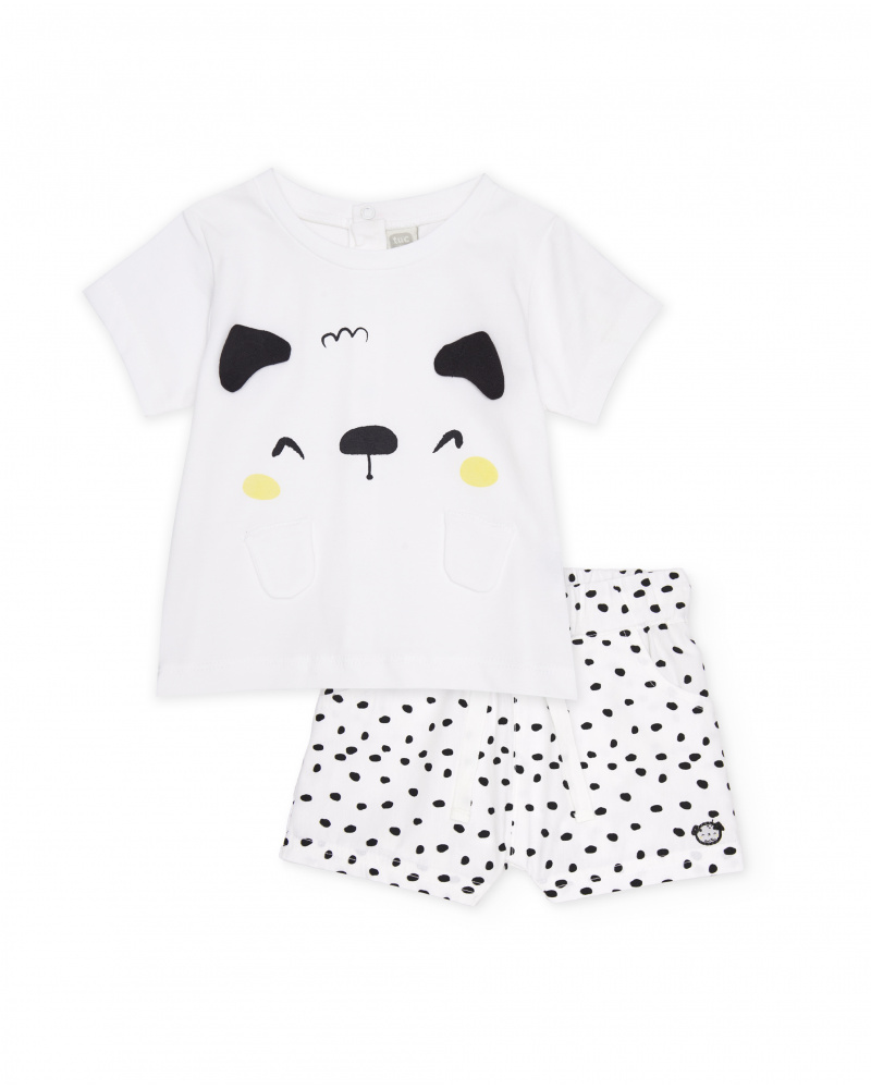 Conjunto de recién nacido de punto y diseño de perrito