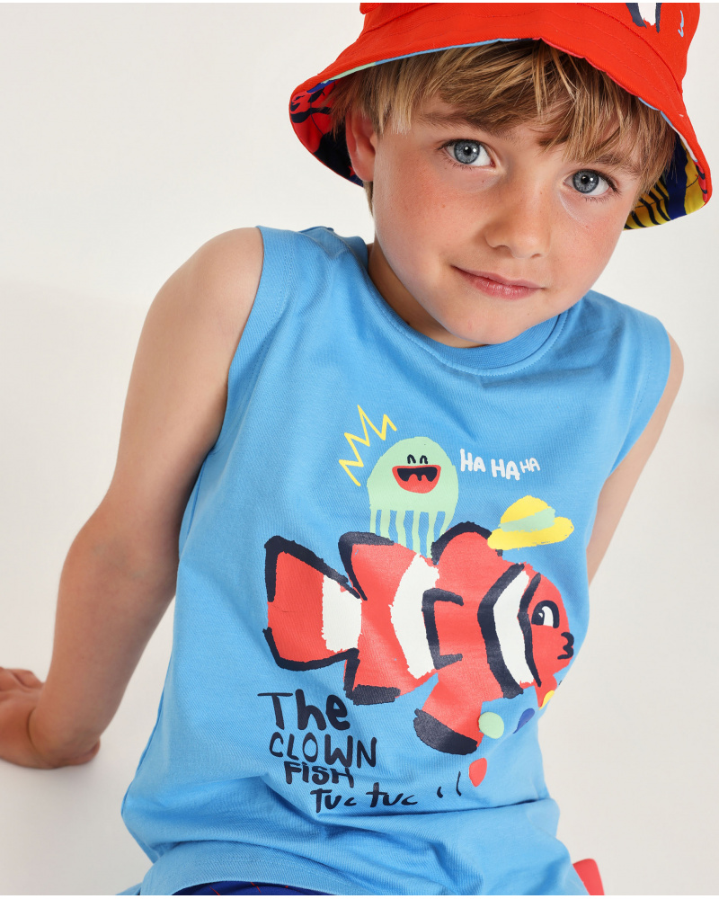 Camiseta de niño de punto con tirantes