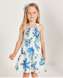 Vestido de niña de plana y cuerpo fruncido | tuc tuc CN