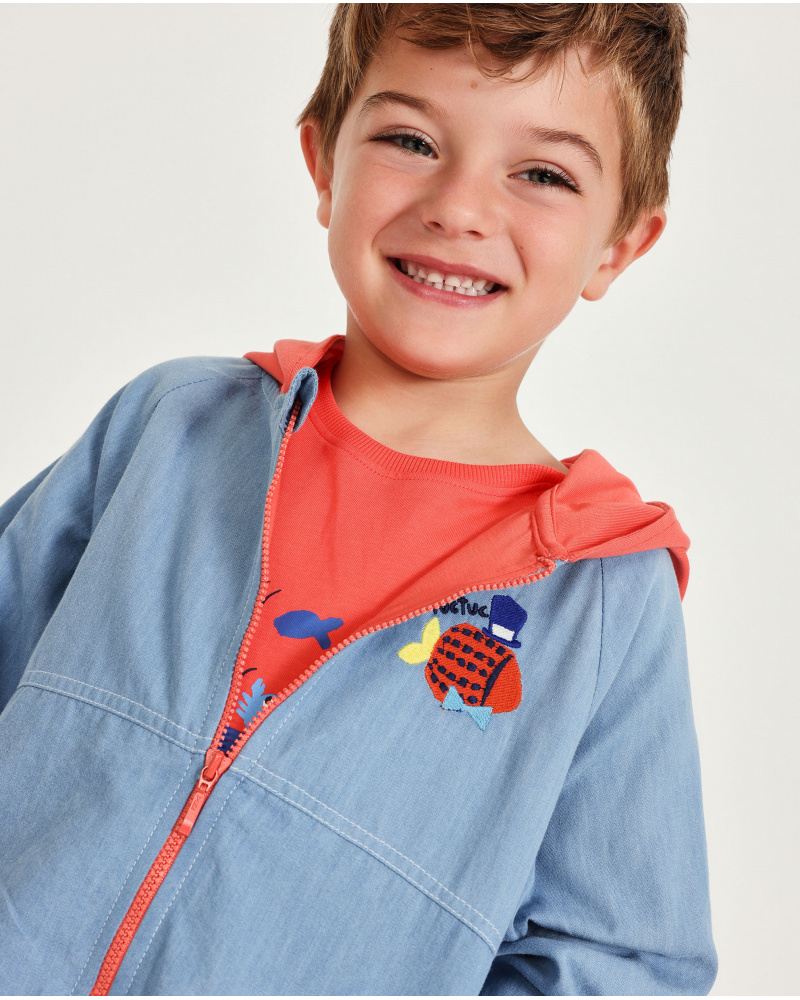 Chaqueta de niño de plana y denim suave