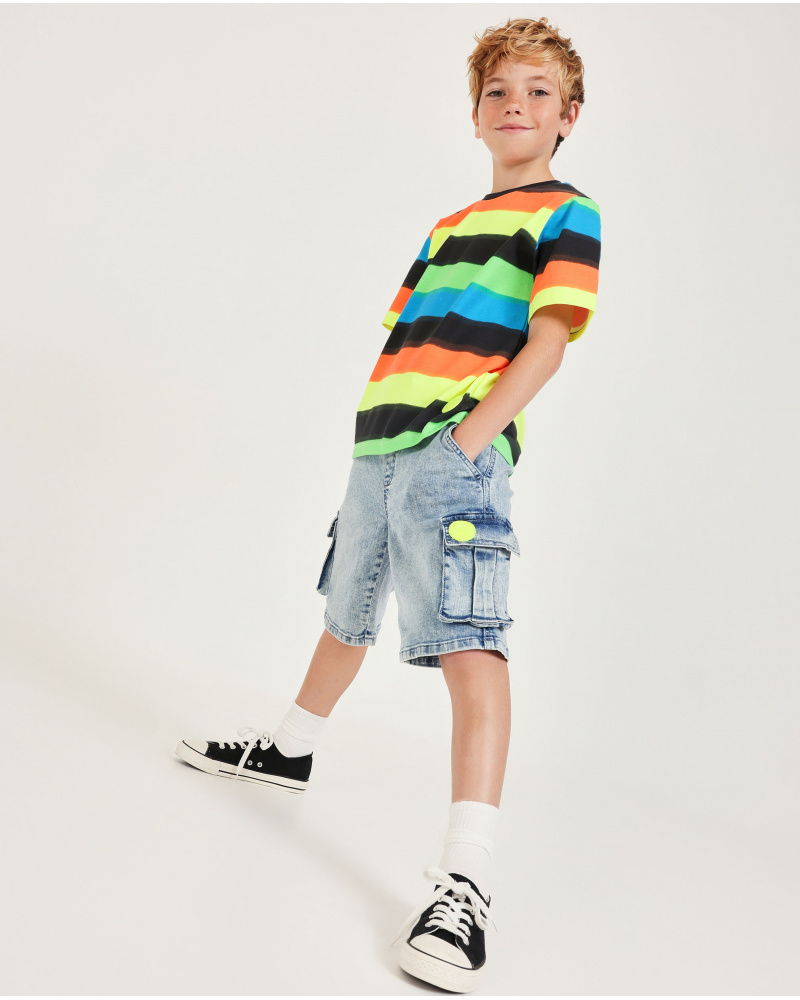 Bermuda de niño de plana y tejido denim