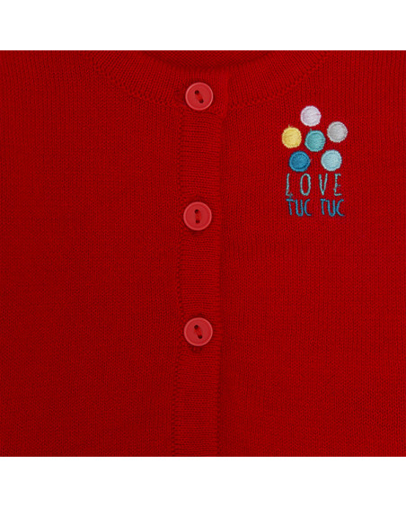 Chaqueta tricot botones niña roja dinoloco