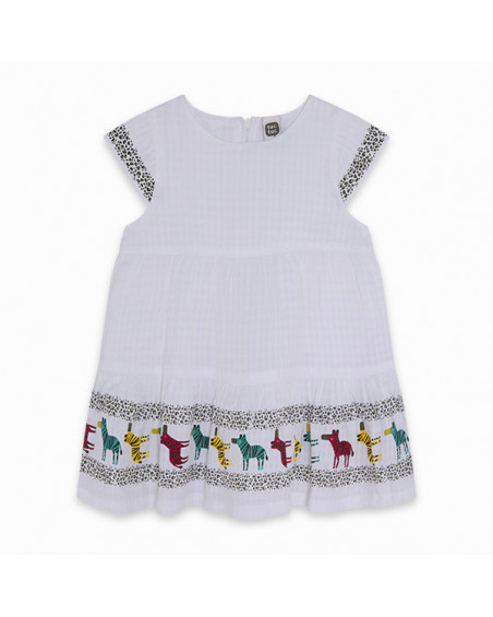 VESTIDO POPELÍN CEBRAS NIÑA BLANCO ZANZIBAR VESTIDO POPELÍN CEBRAS NIÑA BLANCO ZANZIBAR