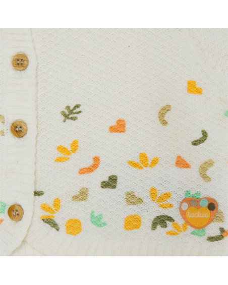 Chaqueta tricot botones niña beige savanna