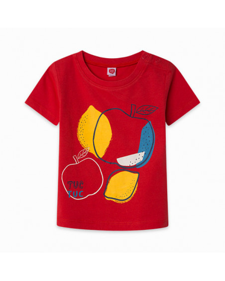 Camiseta punto frutas niño roja detox time Camiseta punto frutas niño roja detox time