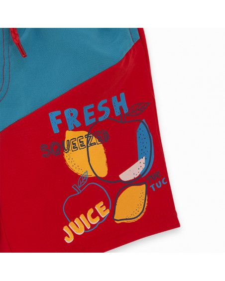 Bermuda de baño frutas niño roja detox time Bermuda de baño frutas niño roja detox time