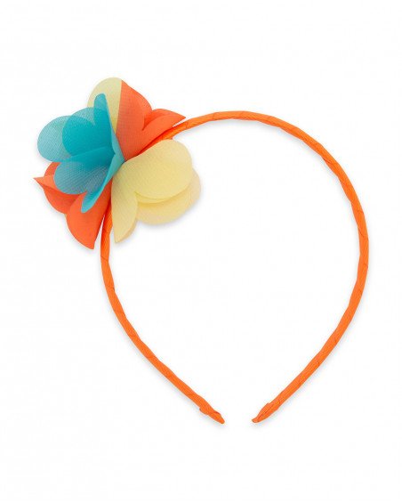 Diadema rígida naranja flores niña Diadema rígida naranja flores niña