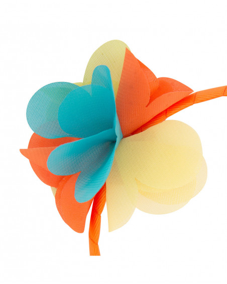 Diadema rígida naranja flores niña Diadema rígida naranja flores niña