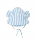 Gorro popelín rayas azul recien nacido niño