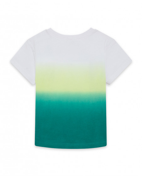 Camiseta manga corta verde bolsillo detalle cresta camaleón niño